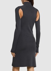 Helmut Lang Viscose Knit Turtleneck Midi Dress