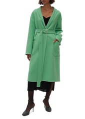 Helmut Lang Belted Wool & Cashmere Coat in Radiated Green at Nordstrom