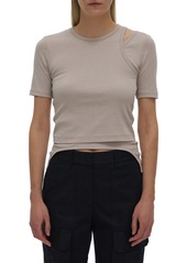 Helmut Lang Double Rib Cutout T-Shirt in Cement at Nordstrom