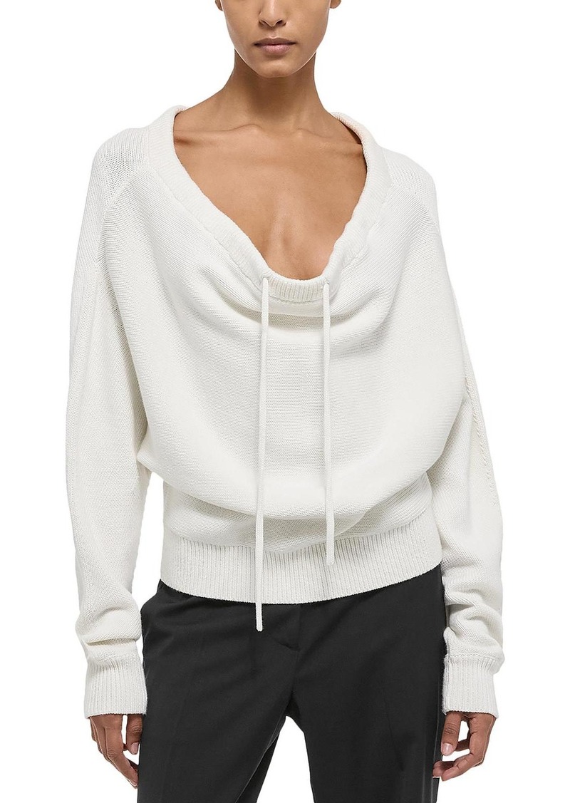 Helmut Lang Womens Knit Ruched Pullover Sweater