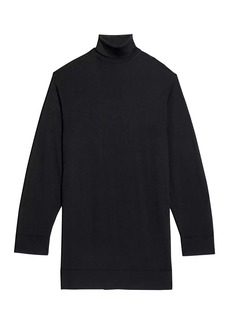 Helmut Lang Wool & Silk Turtleneck Sweater Minidress