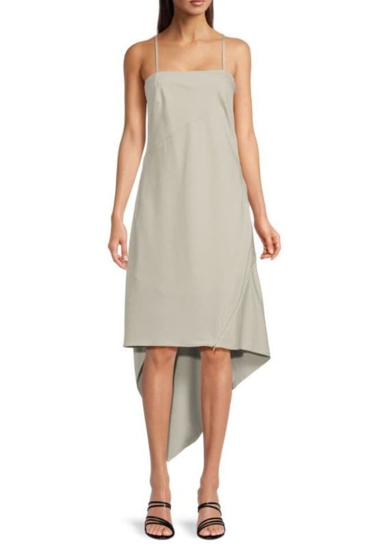 Helmut Lang Wool Asymmetric Midi-Dress