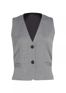 Helmut Lang Wool-Blend Tailored Vest Top