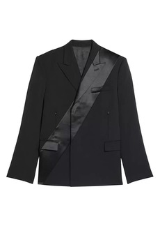 Helmut Lang Wool Double-Breasted Tuxedo Jacket