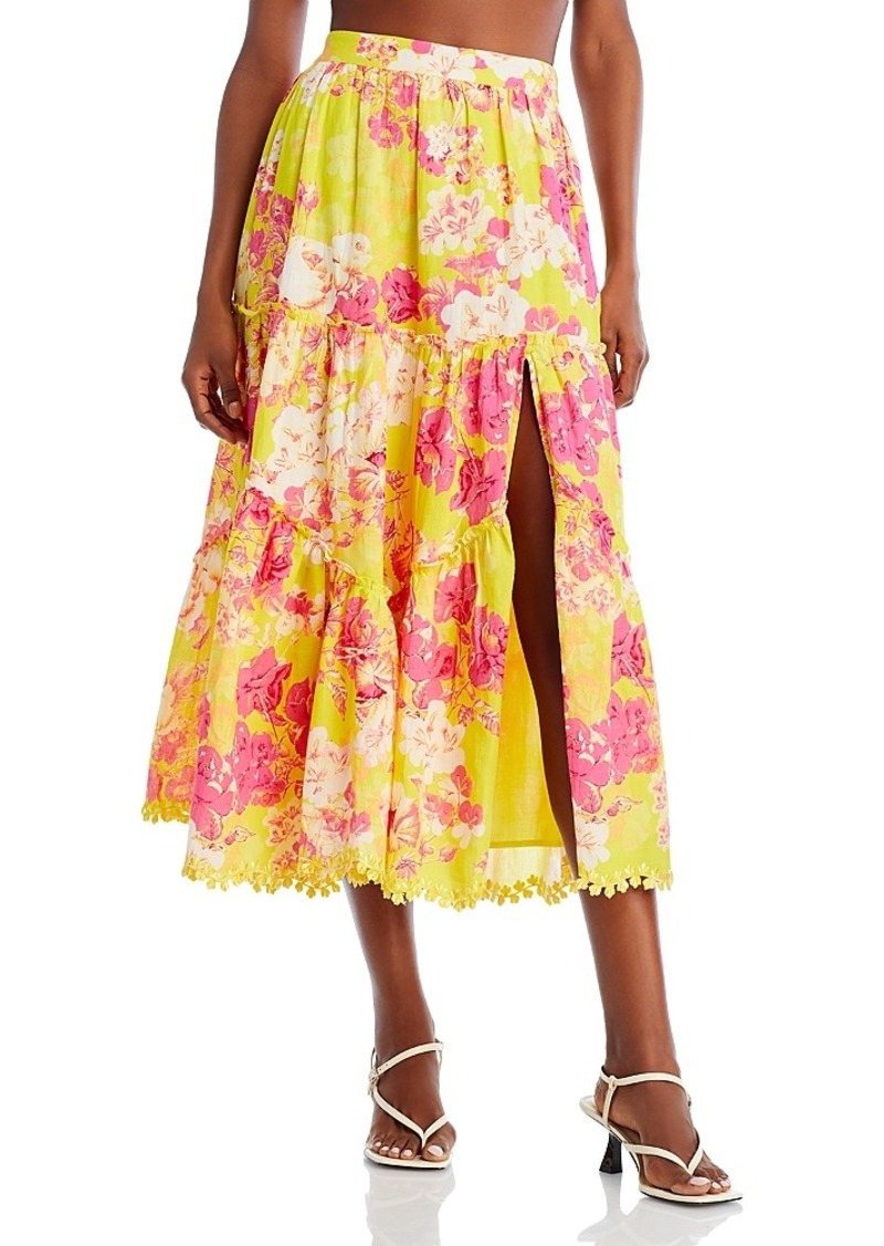 Tiered Floral Print Midi Skirt - 41% Off!