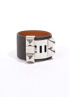 Hermes Collier De Chien Bracelet / Silver Leather Small