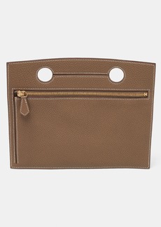Hermes Etoupe Togo Leather Backpocket Pouch