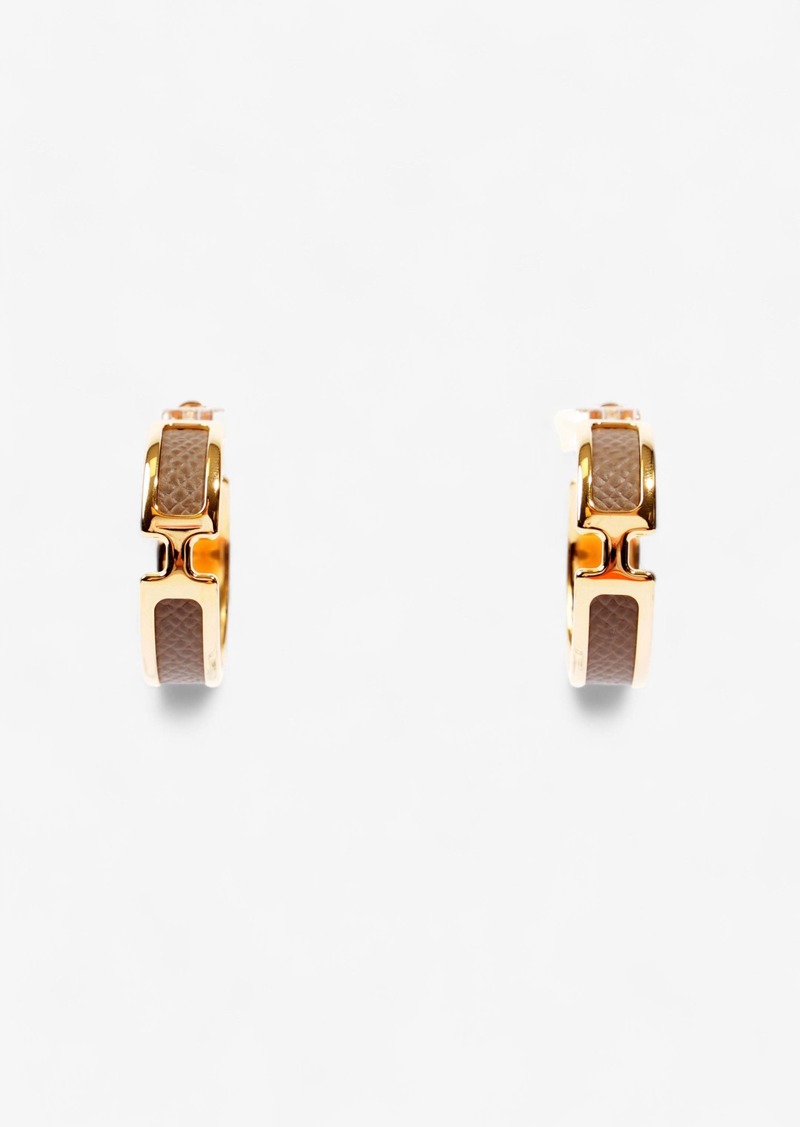 Hermes Olympe Earrings Etoupe Rose Gold Plated