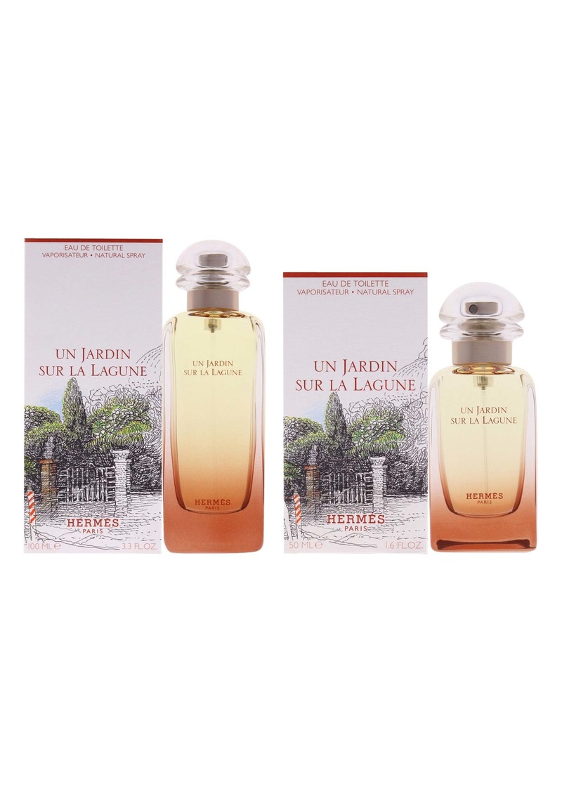 Un Jardin Sur La Lagune Kit by Hermes for Unisex - 2 Pc Kit 3.3oz EDT Spray, 1.6oz EDT Spray