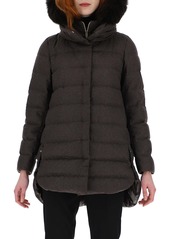 Herno Cashmere Blend Down Puffer Coat with Removable Genuine Fox Fur Trim