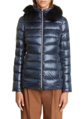Herno Claudia Water Repellent Down Coat with Faux Fur Trim