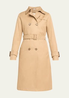 Herno Cotton Double-Breasted Belted Trench Raincoat