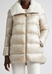 Herno Down Puffer Jacket with Faux Fur Trim