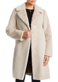 Herno Faux Fur Single Breasted Coat