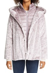 Herno Hannover Hooded Faux Persian Lamb Fur Coat with Removable Down Bib