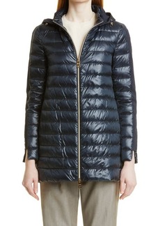 Herno High/Low Down Puffer Coat in Navy at Nordstrom