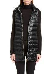 Herno Long Fitted Down Puffer Vest with Removable Hood in Black at Nordstrom