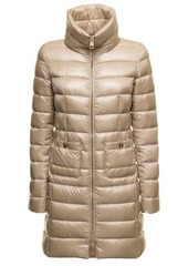 Herno Woman's Maria  Beige Quilted Nylon Long Down Jacket