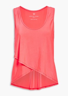 Heroine Sport - Asymmetric wrap-effect jersey top - Pink - S