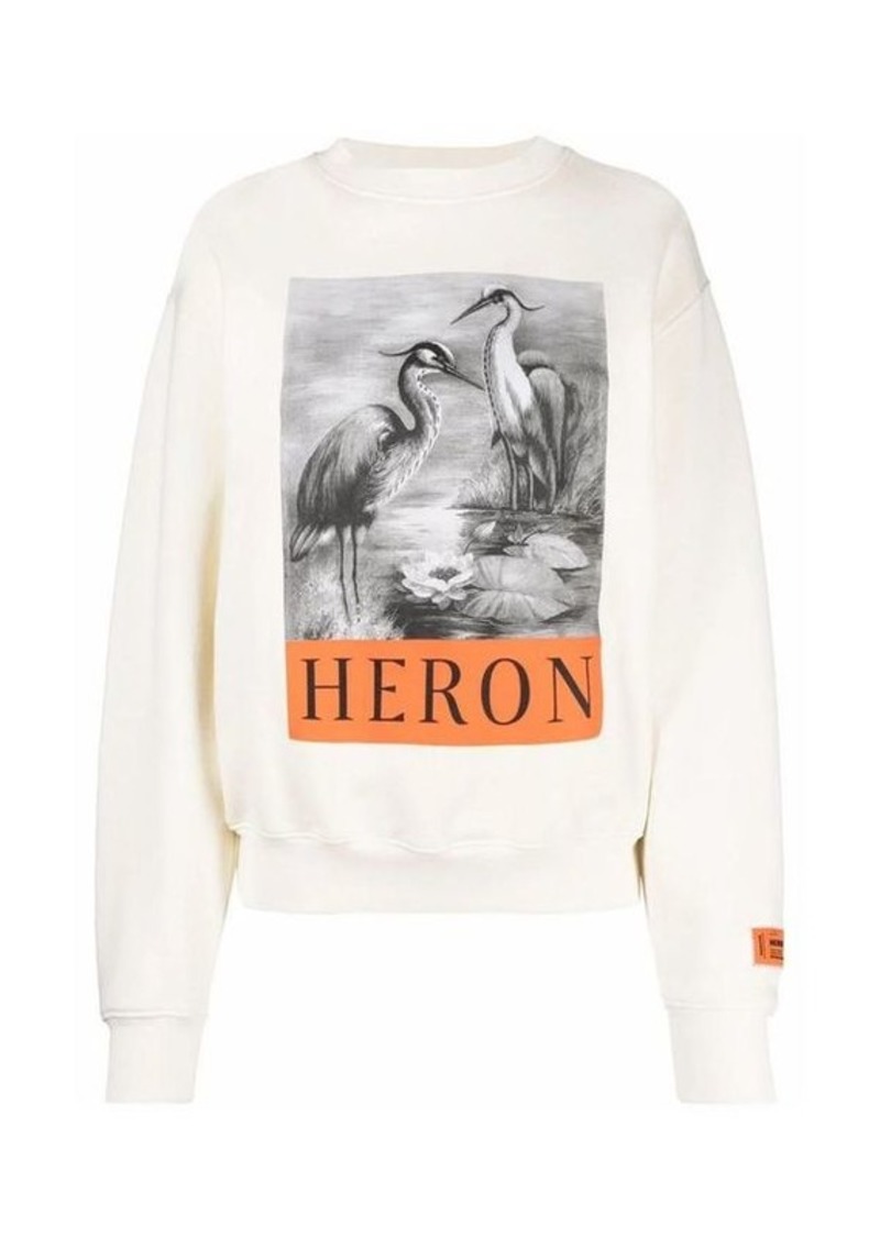 HERON PRESTON BW Heron Logo Crewneck Sweatshirt