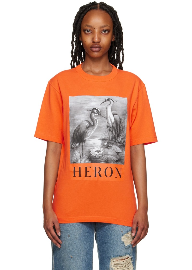 Heron Preston Orange 'Heron' T-Shirt