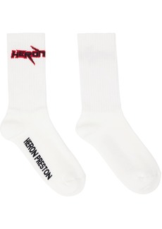 Heron Preston White Cotton Race Heron Socks