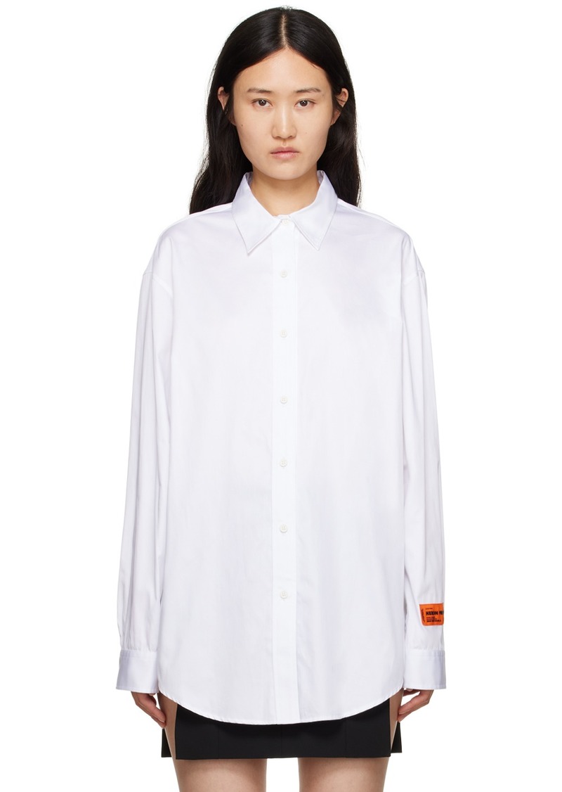 Heron Preston White Cut Out Shirt