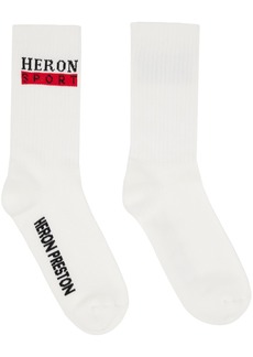 Heron Preston White Jacquard Socks