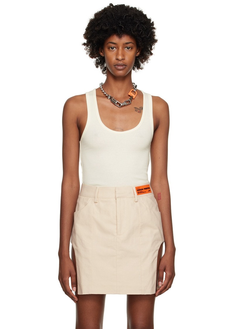 Heron Preston White Patch Tank Top