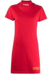 Heron Preston logo-patch short-sleeve dress