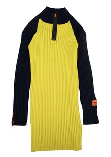 Heron Preston Navy And Yellow Ribbed Knit Dress
