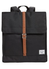 Herschel Supply Co. City Mid Volume Backpack in Black/Tan Synthetic Leather at Nordstrom