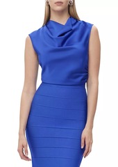 Herve Leger Audrey Satin Cowl Top