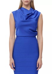 Herve Leger Audrey Satin Cowl Top