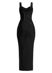 Herve Leger Autumn Drape Body-Con Gown