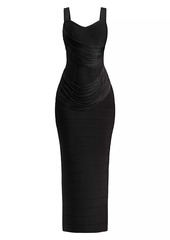 Herve Leger Autumn Drape Body-Con Gown