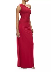 Herve Leger Camellia Bandage One-Shoulder Gown