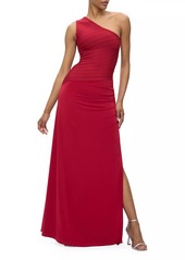 Herve Leger Camellia Bandage One-Shoulder Gown