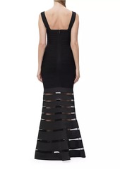 Herve Leger Claudia Bandage Trumpet Gown