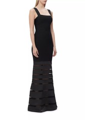 Herve Leger Claudia Bandage Trumpet Gown