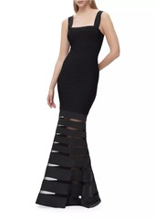 Herve Leger Claudia Bandage Trumpet Gown