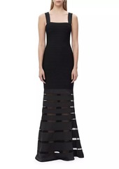 Herve Leger Claudia Bandage Trumpet Gown