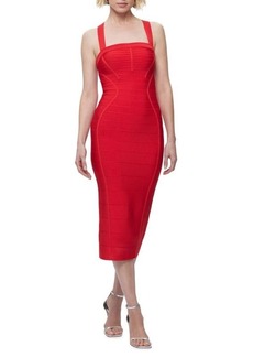 Herve Leger Cross Back Bandage Midi Dress