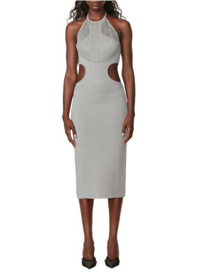 Herve Leger Cutout Halter Midi Dress