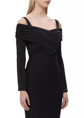 Herve Leger Ellen Drape Off-the-Shoulder Top