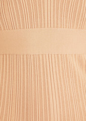 Herve Leger Hervé Léger - Asymmetric ribbed-knit midi dress - Black - XS