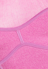 Herve Leger Hervé Léger - Bandage-paneled ribbed-knit turtleneck bodysuit - Pink - XXS
