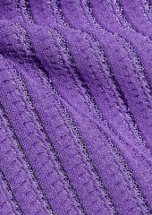 Herve Leger Hervé Léger - Cropped ribbed-knit top - Purple - XS