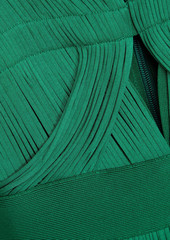 Herve Leger Hervé Léger - Cutout fringed ponte gown - Green - XS