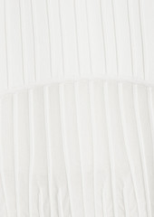 Herve Leger Hervé Léger - Mesh-paneled ribbed-knit turtleneck midi dress - White - XS
